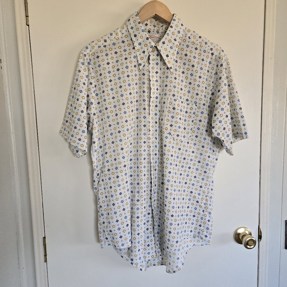 Dannelli Men's White Floral Short Sleeve Shirt L